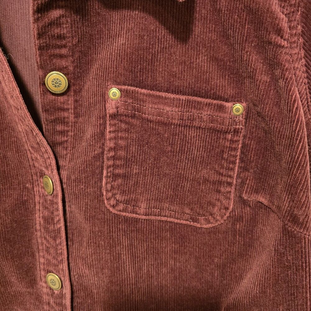 Vintage Y2K 90s Corduroy Jacket 14/16W Womens Indie Western Barn Chore Maroon - Picture 3 of 10